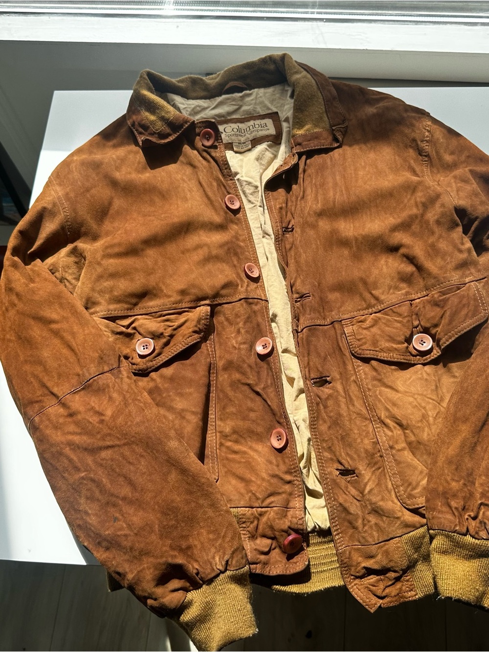 Columbia Brown Suede Bomber Jacket